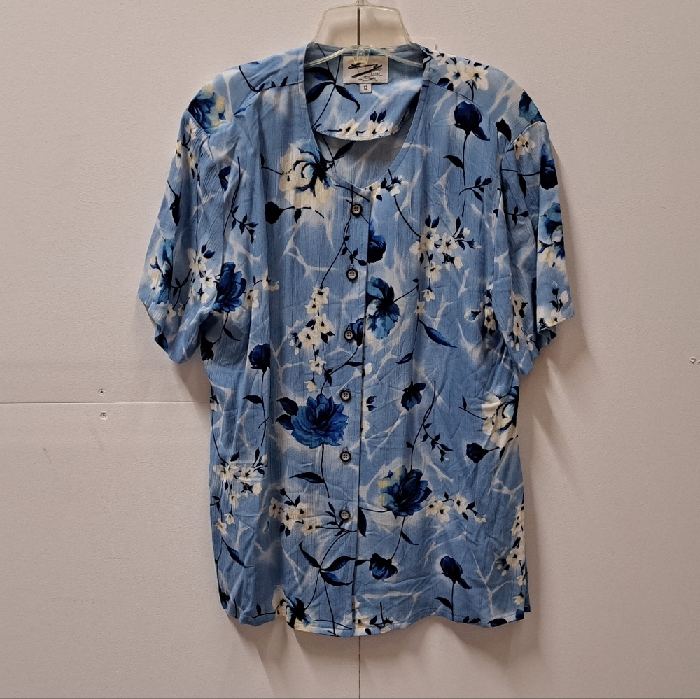 NWT 80s 90s Womens Essay 2 PC Shirt Skirt Set Floral print sz 12 Top & 10 Skirt - Picture 3 of 12